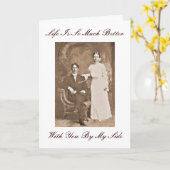 Vintage Foto-Jubiläumskarte Karte (Gelbe Blume)