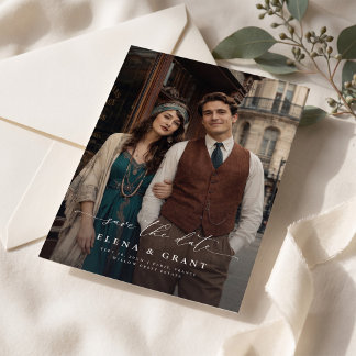 Vintage-Foto | Moderne Hochzeit auf kleinem Budget Save The Date