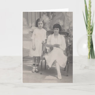 Vintage Foto-Mutter-und Tochter-Gruß-Karte Karte