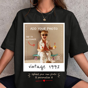 Vintage-Foto Nostalgischer Geburtstag Benutzerdefi T-Shirt