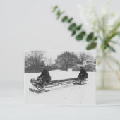 Vintage Foto of Bobsled Postkarte (Stehend Vorderseite)