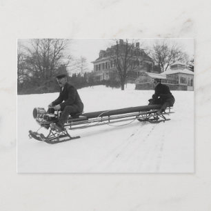 Vintage Foto of Bobsled Postkarte