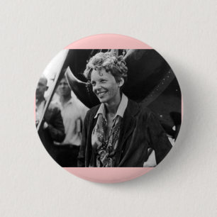 Vintage-Foto-Porträt von Amelia Earhart Button