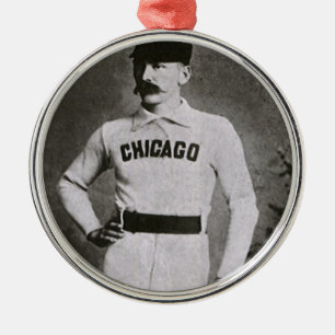 Vintage-Foto, Sport Chicago Baseballspieler Silbernes Ornament