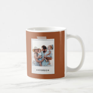 Vintage Foto Typografie Moderne, elegante Terrakot Kaffeetasse
