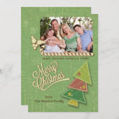 Vintage Foto- und Candycane-Ferienkarte Feiertagskarte (Vorne/Hinten)