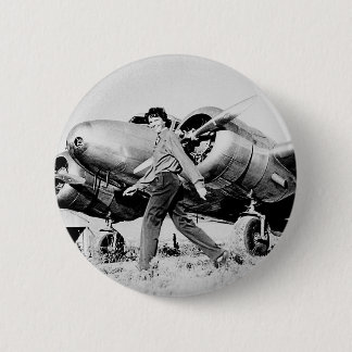 Vintage-Foto von Amelia Earhart Button