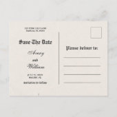 Vintage Foto-Zeitung Hochzeit retten das Datum Postkarte (Rückseite)