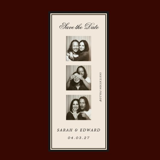 Vintage Fotobooth Redaktionsbild Streifen Save The Date