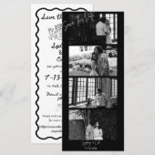 Vintage-Fotobooth Save-the-Date-Karten (Vorne/Hinten)