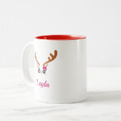 Vintage-Fotocollage Personalisierbarer Becher Weih Zweifarbige Tasse (Vorderseite Links)