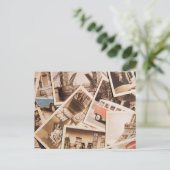 Vintage FotoCollage Postkarte (Stehend Vorderseite)
