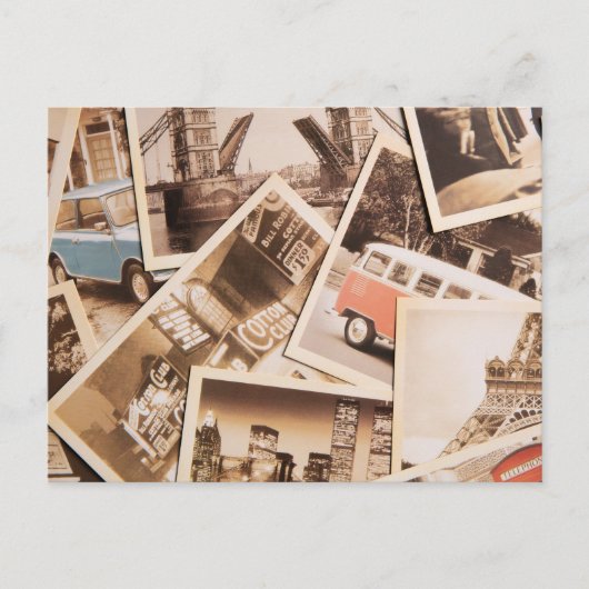 Vintage FotoCollage Postkarte (Vorderseite)