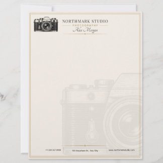 Vintage-Fotograf | Luxus-Goldkamera Briefbogen