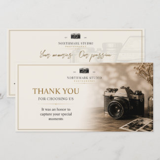 Vintage-Fotografie-Branding | Elegantes Studio Dankeskarte