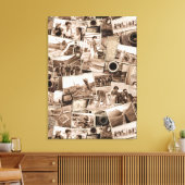 Vintage Fotografie-Collage Sepia ID1066 Leinwanddruck (Insitu (Wohnzimmer))