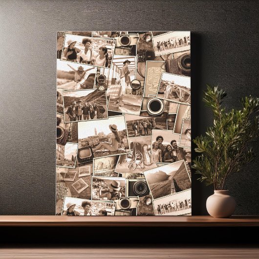 Vintage Fotografie-Collage Sepia ID1066 Leinwanddruck