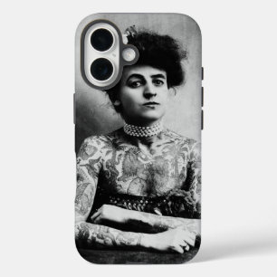 Vintage Fotografie einer tätowierten Dame iPhone 16 Hülle