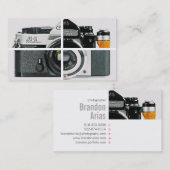 Vintage Fotografie, einfach, modern weiß Visitenkarte (Vorne/Hinten)