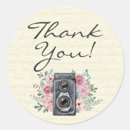 Vintage Fotografie Fotograf Vielen Dank Runder Aufkleber