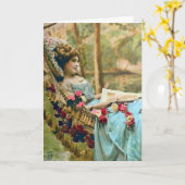 Vintage Fotografie für Frauen Karte (Gelbe Blume)