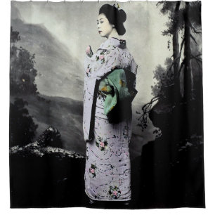 Vintage Fotografie:  Geisha-Mädchen Duschvorhang