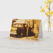 Vintage Fotografie glückliche Jahrestag Paar Karte (Gelbe Blume)
