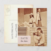 vintage Fotografie Save-the-Date-Postkarte Ankündigungspostkarte (Vorne/Hinten)