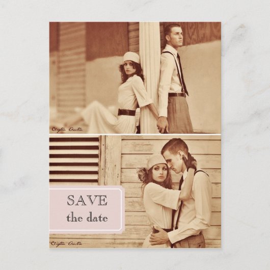vintage Fotografie Save-the-Date-Postkarte Ankündigungspostkarte (Vorderseite)