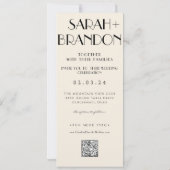 Vintage Fotografie-Typografie Qrcode Hochzeit Einladung (Rückseite)