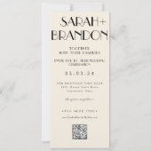 Vintage Fotografie-Typografie Qrcode Hochzeit Einladung (Rückseite)