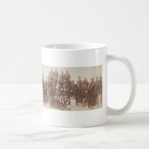Vintage Fotografie von Büffel-Soldaten 1890 Kaffeetasse
