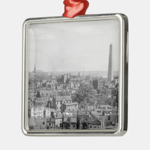 Vintage Fotografie von Charlestown Massachusetts Silbernes Ornament