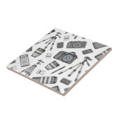 Vintage-Fotografieausrüstung-Muster Fliese (Seite)