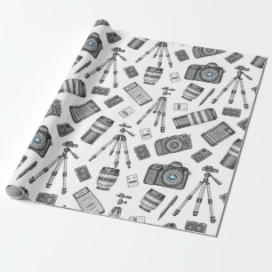 Vintage-Fotografieraustattungsmuster Geschenkpapier