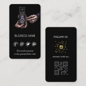 Vintage Fotografin - QR-Code für soziale Medien Visitenkarte (Vorne/Hinten)