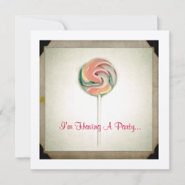 VINTAGE FOTOGRAPH LOLLIPOP-PARTY EINLADUNG