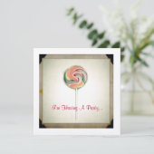 VINTAGE FOTOGRAPH LOLLIPOP-PARTY EINLADUNG (Stehend Vorderseite)