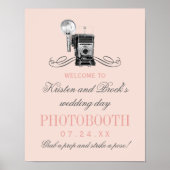 Vintage Fotokamera Blush-Hochzeitssymbol Poster (Vorne)