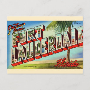 Vintage-Fotokarte aus Fort Lauderdale, Florida Postkarte