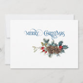 Vintage Fotokarte Frohe Weihnachten Blauer Stil Ankündigung (Rückseite)