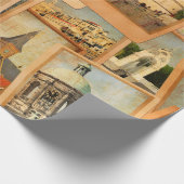 Vintage Fotokarten-Collage. Europa, Naher Osten Geschenkpapier (Ecke)