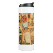 Vintage Fotokarten-Collage. Europa, Naher Osten Thermosbecher (Nach links gedreht)