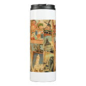 Vintage Fotokarten-Collage. Europa, Naher Osten Thermosbecher (Rückseite)