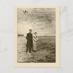 Vintage Fotomontage König Albert, Königin Elisabet Postkarte