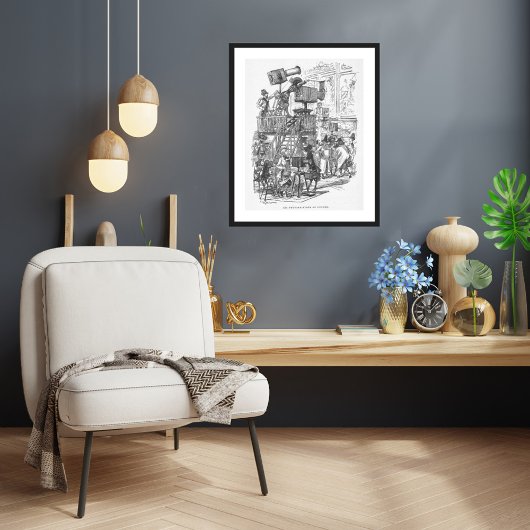 Vintage Fotopainter am Louvre Poster