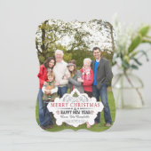 Vintage Fotoparte in Curvform Feiertagskarte (Stehend Vorderseite)