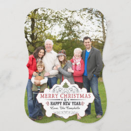 Vintage Fotoparte in Curvform Feiertagskarte