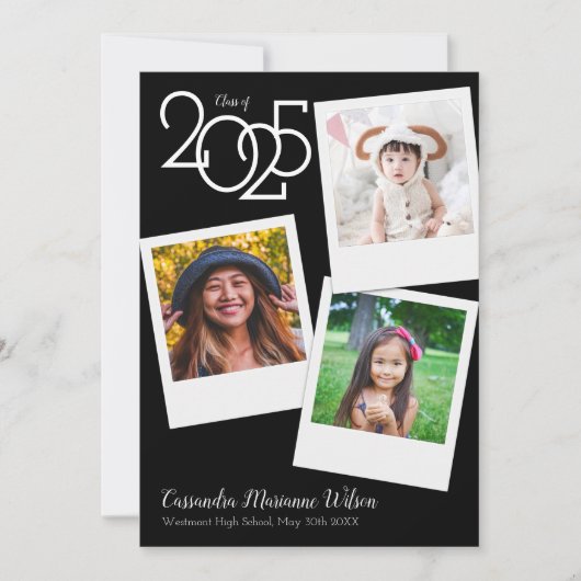 Vintage Fotos Abschluss Ankündigung (Vorderseite)