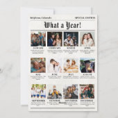 Vintage Fotos im Zeitungsstil Feiertagskarte (Rückseite)